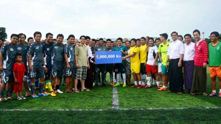 Yangon United Club Owner and Club President’s donation to flooded area