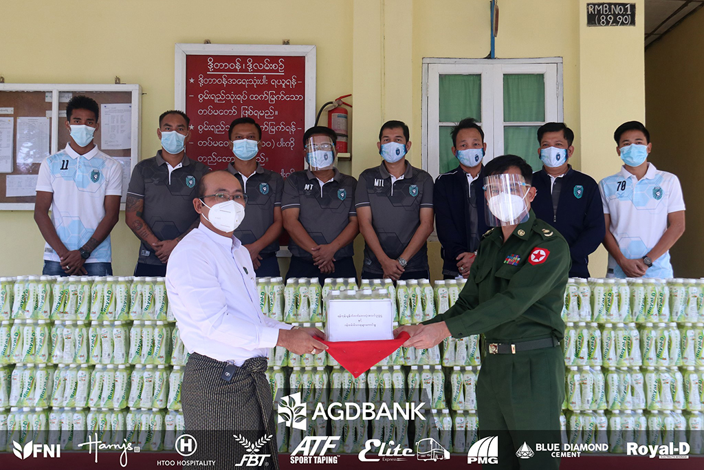 Yangon United donate Royal-D Electrolyte Beverages to No (1) Military Transit Centre