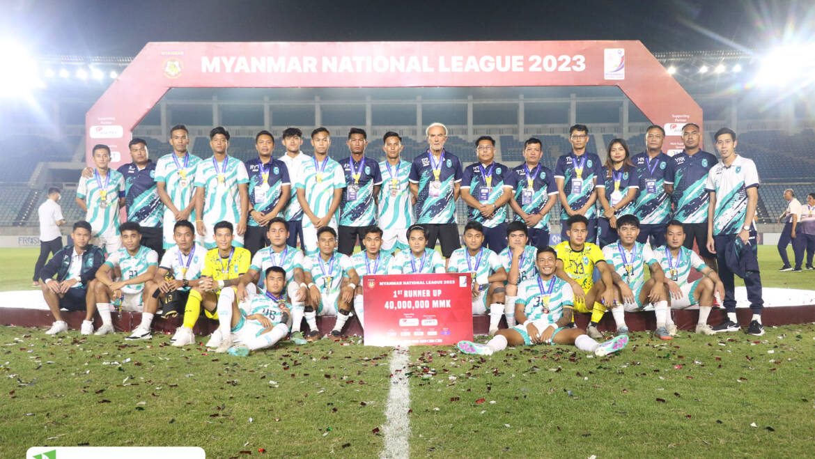Yangon United team officials and players attended and received the second prize
