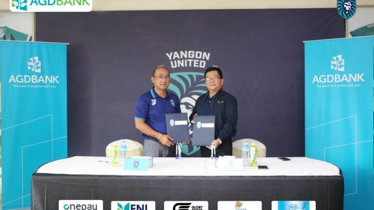 Yangon United sign Main Sponsorship agreement with Asia Green Development (AGD Bank)