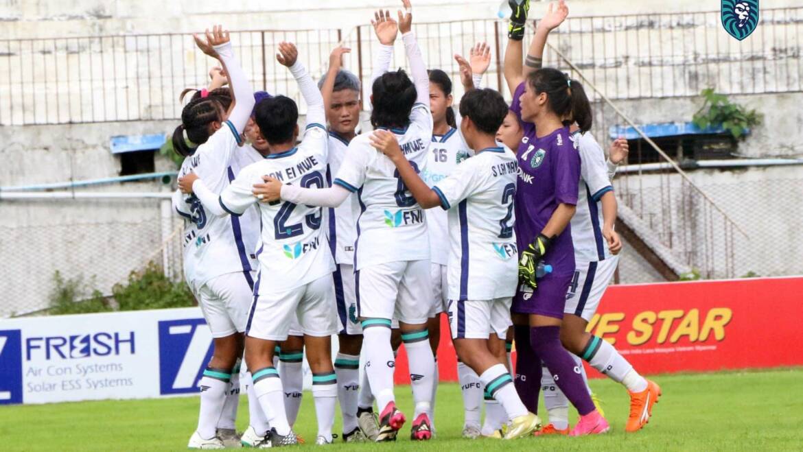 Yangon United Women’s team secured a 3-0 victory over YREO today at Salin Stadium, advancing to second place.